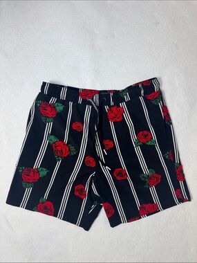 Surf Society Rose Print Swim Trunks With Front & Back Pockets